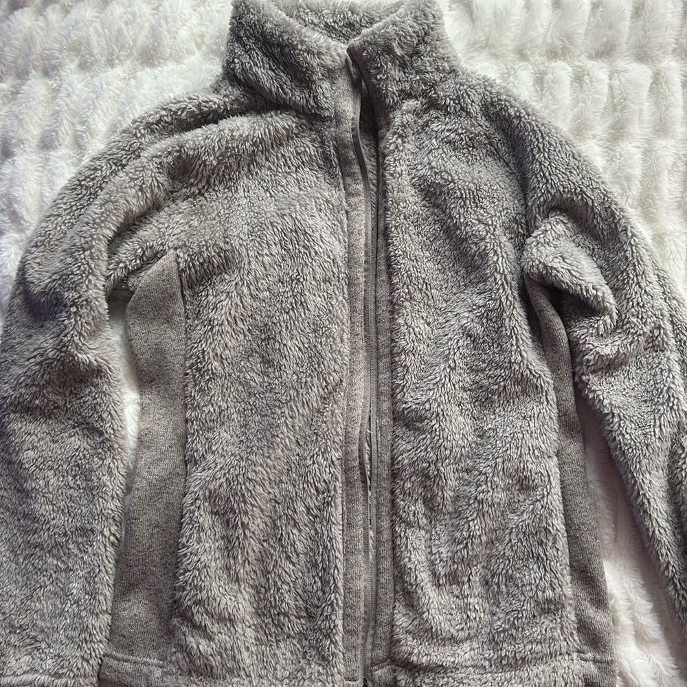 furry grey winter jacket
